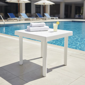 Chaise longue <span class=keywords><strong>de</strong></span> plage portable <span class=keywords><strong>en</strong></span> plastique tout temps avec table, idéale pour les piscines <span class=keywords><strong>de</strong></span> villégiature – Offre spéciale - Product Image 5