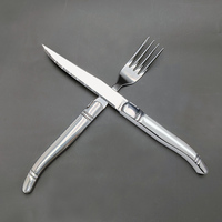 Nouveau lancement Laguiole ensemble de couteaux à steak de boeuf dentelé français acier inoxydable 3Cr14 Western Design écologique lave-vaisselle