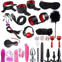 SM-Tauchset für Erwachsene, 26-teilig, Brustaufkleber, Analvibrator, Sinnliche Bondage-Sexzubehör, Flirtartikel
