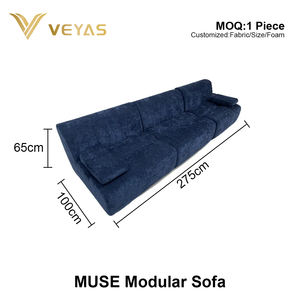 Foshan Drop Shipping Modern Square Upholstered Sectional Three Seat <b>Sofa</b> Villa Use Vacuum Compressed <b>Small</b> MOQ 1 Piece - Product Image 2