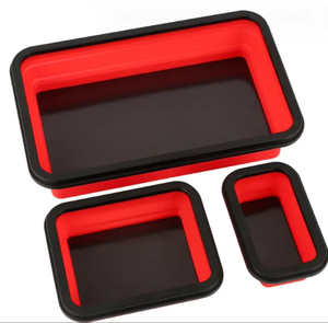 Vente d'usine Qualité 3 Pièces Isolantes En Silicone Pliable Magnétique Pièces Plateau Ensemble Avec Base Magnétique Double Face De Terre Rare - Product Image 4