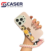 3D mignon saucisse chien dessin animé jouet avec sangle dure suspendu corde couverture de téléphone portable souple liquide Silicone coque de téléphone pour Iphone 16 15