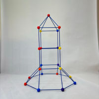 Petit explorateur : Ensemble de construction de fort DIY de 69 pièces avec tente en tissu bonus, jouet éducatif STEM