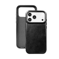 Coque en PU aspect Nappa lisse pour iPhone 18/17/16 Pro Max avec doublure en microfibre et protection d'appareil photo surélevée