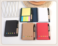 Carnets à spirale personnalisés en carton rigide avec feuilles mobiles et notes autocollantes de différentes couleurs – Vente en gros