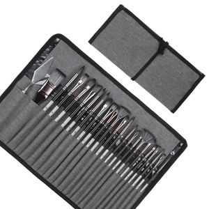 NOVISON Juego de 25 Pinceles de Nylon de Alta Calidad para Artistas con Mangos de Madera Negros y Rojos para Pintura al Óleo/Acrílica/Acuarela - Product Image 4