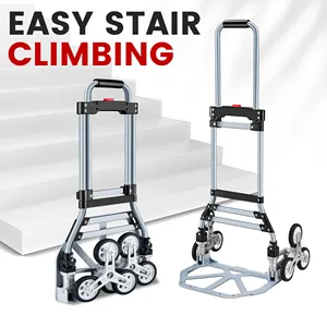 Heavy Duty Stair Hand Truck 220 Lb Stair Climbing Cart With Telescoping Handle With 6 Wheel Stair Dolly Climber Hand Truck Dolly