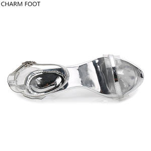 Moda Sexy Shiny End Mujeres plataforma de plástico transparente <span class=keywords><strong>Sandalias</strong></span> de tacón alto - Product Image 4