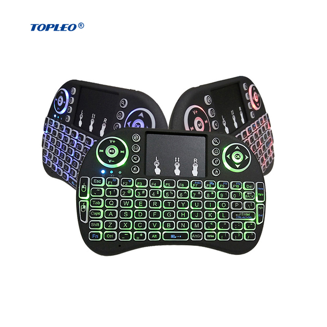 Topleo I8 Mini Keyboard 7 Color Back Tv Remote Control Backlit I8 2.4g Air Mouse Wireless Mini Portable Keyboards