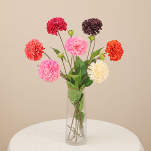 Dos Cabezas de Dalia Artificial de Tacto Real para Arreglos Florales en el Hogar, Accesorios de Fotografía, Decoración para Ramos DIY - Product Image 1