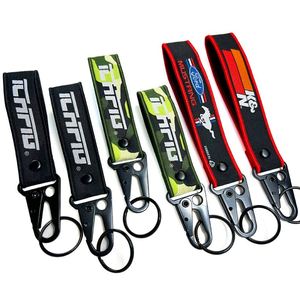 <b>Custom</b> Logo Woven Wristlet Keychain Promotional Fabric Lanyard Holder for Motorcycle <b>Key</b> Lanyards - Product Image 3