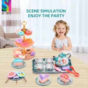 SY jouer <span class=keywords><strong>maison</strong></span> jouet Simulation après-midi <span class=keywords><strong>thé</strong></span> Dessert alimentaire en plastique bricolage jeu semblant jouer jouets pour enfants cuisine ensemble - Product Image 4