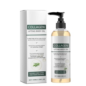 Produits de soin corporel naturels, nourrissants, hydratants, adoucissants, huile corporelle liftante au collagène 100 ml, peau lisse pour femmes, marque privée - Product Image 1