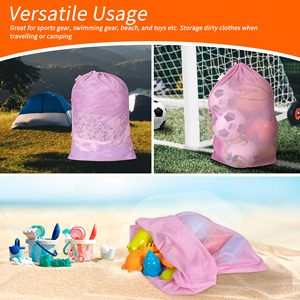 Wholesale <b>Large</b> Mesh Laundry Bag 24*36inch Heavy Duty Mesh Laundry Bags Drawstring Lockable Laundry Hamper Liner - Product Image 6