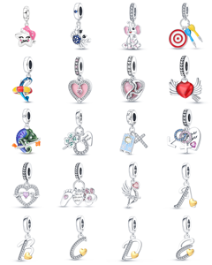 Ciondolo a Cuore con Zirconi a Nido d'Ape Serie Ape Bestseller, per Gioielli Fai da Te, in Rame Placcato Argento/Oro - Product Image 1