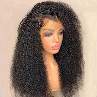 Peluca de Cabello Humano con Frente de Encaje 360 HD, Peluca de Cabello Humano con Encaje Completo para Mujeres Negras, Cabello Humano Peruano Rizado