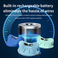 Oreiller de massage cervical électrique portable multifonctionnel bleu avec traction pour la relaxation musculaire du cou, réparation, appareil à usage domestique