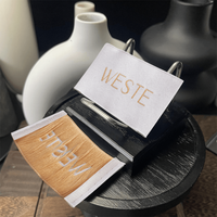Étiquette tissée en tissu brodé avec logo personnalisé pour vêtements, sacs, chaussures, pliée en bout, broderie sur tissu, étiquette tissée