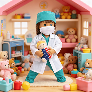Costume de <span class=keywords><strong>docteur</strong></span> pour poupée américaine MSYO 18 pouces, tenue médicale pour jeux d'imitation et cadeaux en gros - Product Image 4