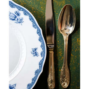 Set di posate in lega d'argento con nastri per combinazioni assortite, modello elegante per allestimenti da tavola - Product Image 1