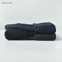 AMCLEVER Nouveau bonnet en laine tricoté pour l'hiver, doublé de polaire, épais et chaud, noir, pour homme, chapeau d'extérieur, logo personnalisé OEM