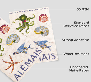 Pegatinas <span class=keywords><strong>Autoadhesivas</strong></span> de Papel Kraft con Purpurina Ecológicas Personalizadas con Gráficos de Animales - Product Image 4