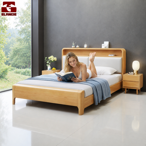 Juego de Muebles de Dormitorio con Cama King Size de Madera Sólida Nórdica para Hotel, Apartamento o Pension, Personalizado al por Mayor - Product Image 1