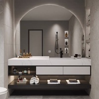 Meuble-lavabo de salle de bain en bois antique de 36/48 pouces avec rangement