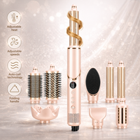2026 Pink Air Styler Professionnel 8 en 1 Brosse Soufflante à Air Chaud, Sèche-Cheveux Haute Vitesse, Fer à Boucler Automatique, Peigne Sèche-Cheveux, Multi-Styler Ionique