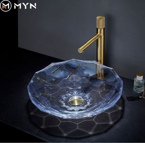 Harga pabrik desain baru 2026 bak cuci kamar mandi berwarna kaca temper Cuci Tangan wastafel kaca kapal Oval - Product Image 6