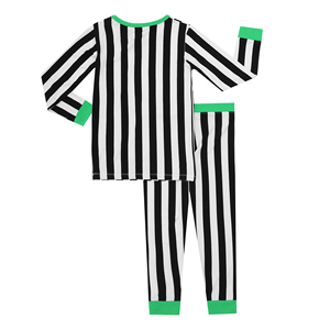 Ensembles de vêtements pour bébé Enjoywear en coton <span class=keywords><strong>et</strong></span> élasthanne à imprimé à <span class=keywords><strong>carreaux</strong></span>, doux <span class=keywords><strong>et</strong></span> extensibles, pour un usage quotidien, avec des rayures verticales noires <span class=keywords><strong>et</strong></span> blanches - Product Image 2