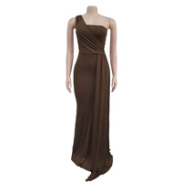 8 couleurs Design robes de soirée femmes une épaule manches robes de soirée dame sirène bal grande taille robes S-2XL