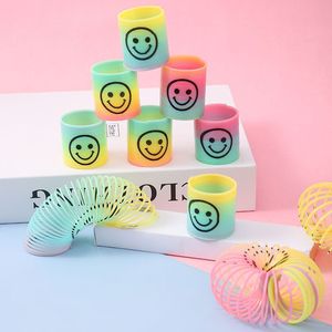 <b>Mini</b> Smiley Rainbow Spring Rings Plastic Elastic Toy For Children 4-6 Years Old <b>Hands</b> On Brain Building Jewelry Making Toys - Product Image 1
