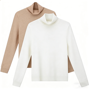 Maglione Trendy da <span class=keywords><strong>Donna</strong></span> 100% Cashmere, Collo Alto, Pullover Basico Casual, Moda Invernale, Manica Lunga - Product Image 1