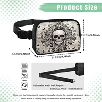 Sac banane personnalisé léger en polyester avec sangle de taille réglable et poche zippée pour femme, idéal pour les activités de plein air