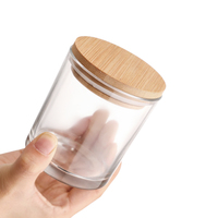 Contenant en verre noir de luxe TST pour bougies, avec couvercle, vide, petit, unique, personnalisé, vente en gros