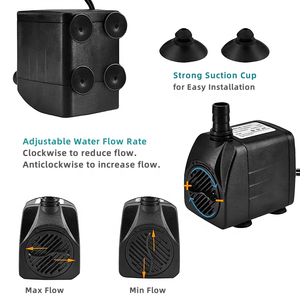 Bomba de Agua Sumergible Silenciosa de 35W y 2000L/h para Acuarios, Hidroponía, Fuentes y Acuaponía - Product Image 4