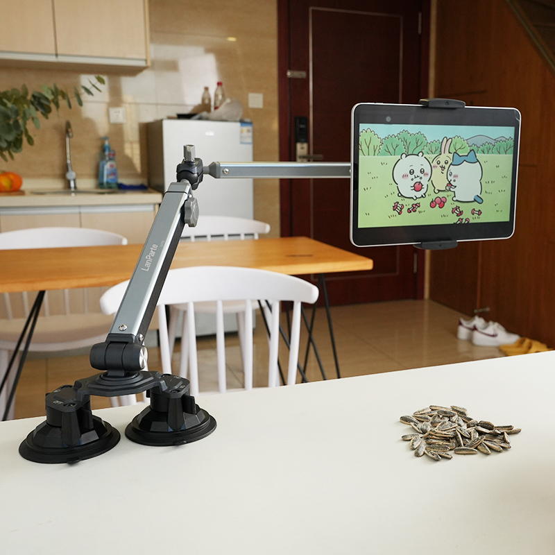 Universal  4"-12.9" Tablet PC Stand Clip Lazy Bracket Flexible Articulating Aluminum Arm Phone Mount Tablet Holder