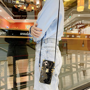 אופנה מסמרת בלינג גליטר שרוך טלפון מקרה עבור סמסונג A71 A51 A41 A12 A10 A30 A50 A70 A10S M30S J4 j6Plus בחזרה מקרה - Product Image 5