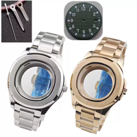Set Cassa Orologio Stile Granata 44mm per Movimenti NH35, Cassa e Bracciale in Acciaio Inossidabile, Parti Modifica Orologio Meccanico, Adatto per Quadrante 32mm