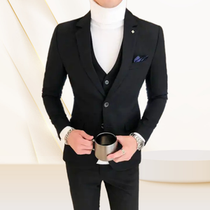 Costumes formels pour hommes en stock, prêts à être expédiés, couleur <span class=keywords><strong>gris</strong></span>, <span class=keywords><strong>costume</strong></span> en tweed pour anniversaire, trois pièces, vêtements élégants, costumes à carreaux pour hommes - Product Image 3