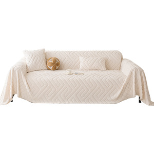 <b>Sofa</b> <b>Cover</b> Full Coverage Geometric Pattern Cotton Fleece <b>Sofa</b> Blanket Non Slip Seat Cushion <b>Cover</b> 145-185CM Modern Style - Product Image 5