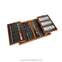 26 pièces ensemble d'art avec peinture aquarelle ensemble caisse en bois Kit d'art professionnel Micro Art Studio boîte en bois