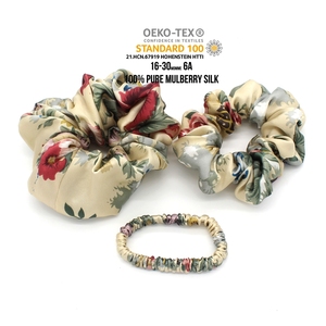 <span class=keywords><strong>Precio</strong></span> de fábrica sin alergia Seda Scrunchy Head Tie Logo Banda elástica personalizada 6A Grado Orgánico Mulberry Silk <span class=keywords><strong>Scrunchies</strong></span> para viajes - Product Image 1