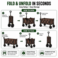 Chariot de camping pliable sur mesure NF-833Factory, chariot utilitaire 360° °   Chariot à roues pivotantes pour charges lourdes, voyage en plein air, camping