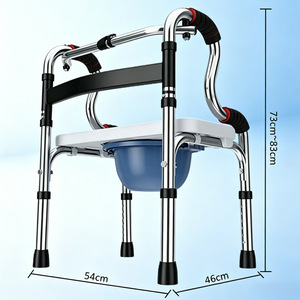 Stainless Steel <b>Walker</b> With Toilet Seat Height Adjustable Foldable For <b>Elderly</b> Rehabilitation Aid - Product Image 2