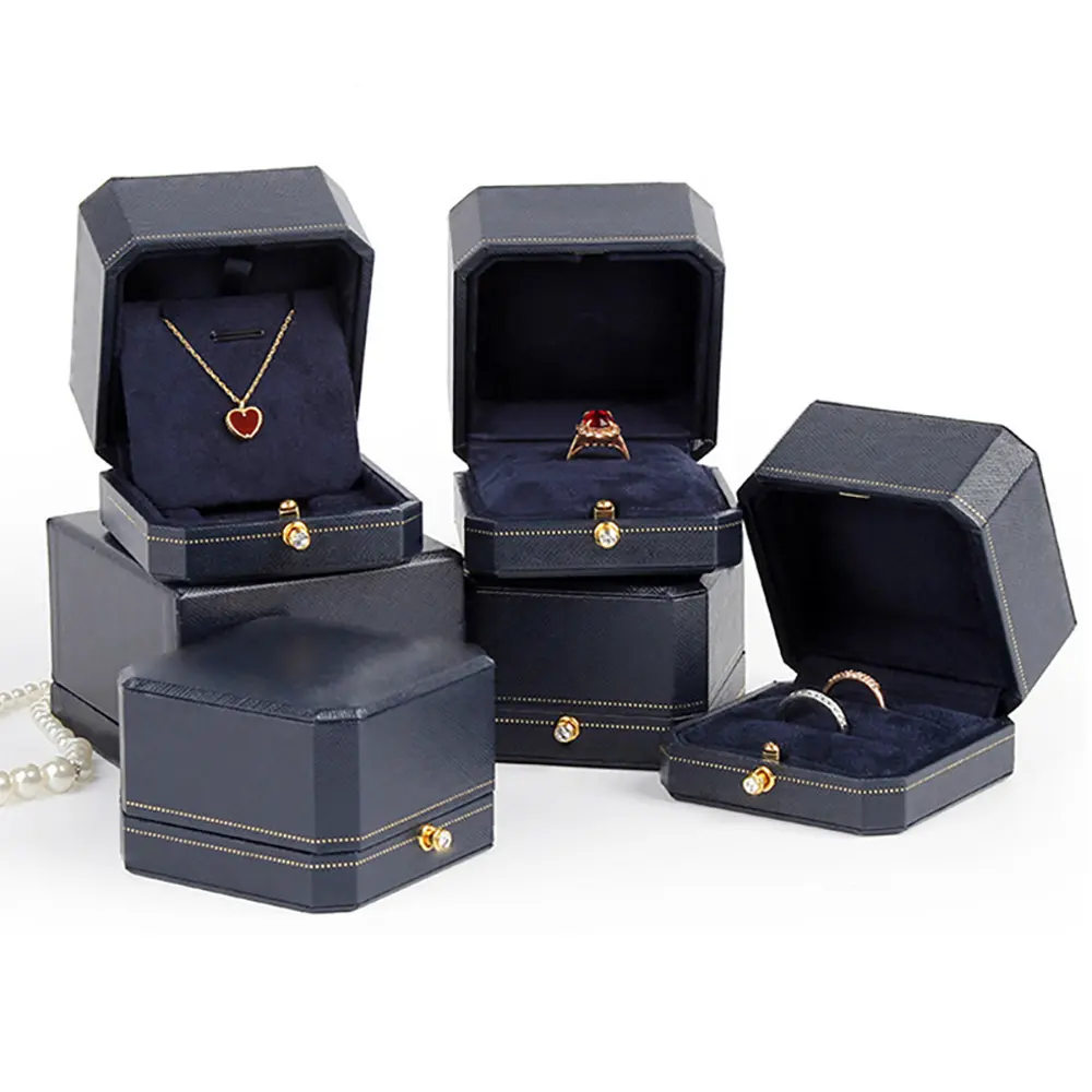 Commercio all'ingrosso di gioielli lucidatura panno Logo personalizzato scatola di gioielli in velluto di lusso orecchino braccialetto collana anello scatola scatola di imballaggio gioielli