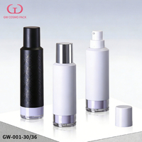 Flacon de fond de teint cylindrique rechargeable vide en ABS avec pompe à pression pour lotion, isolation, soins de la peau, emballage cosmétique, logo personnalisé, OEM