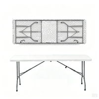 Table pliante d'extérieur Blooming avec structure en acier et surface en plastique