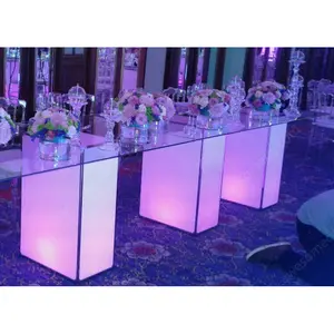 Акриловый светодиодный стол для свадьбы с изображением десертов